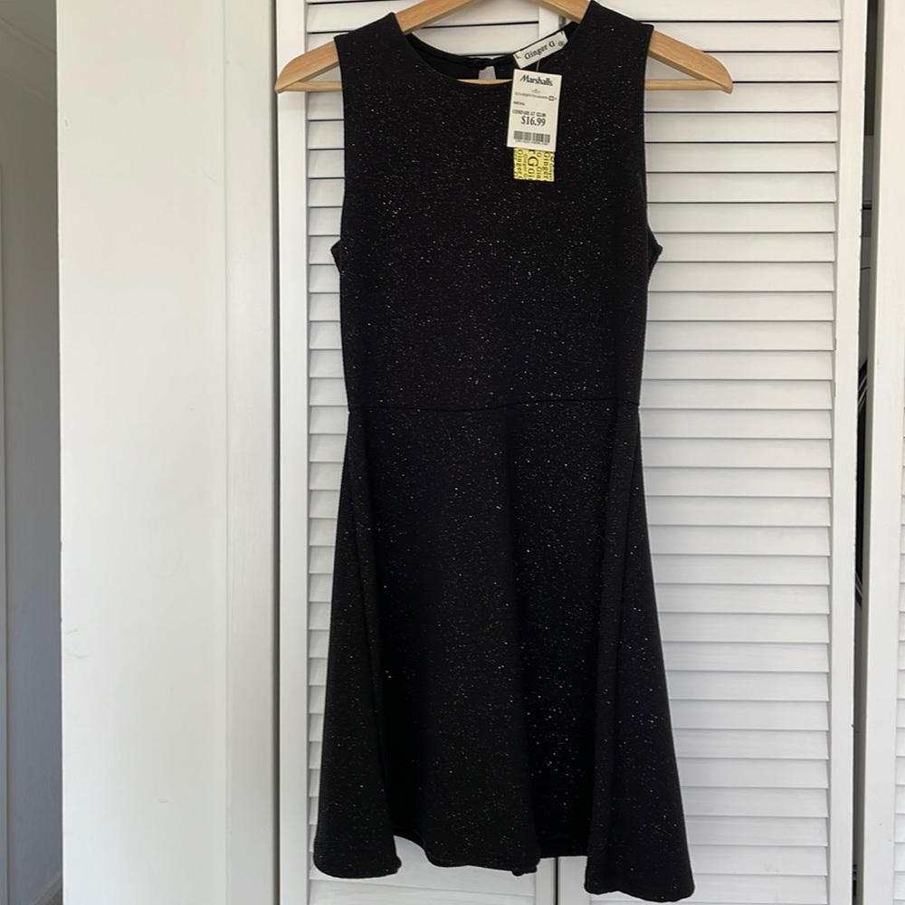 Black sparkly shirt dress